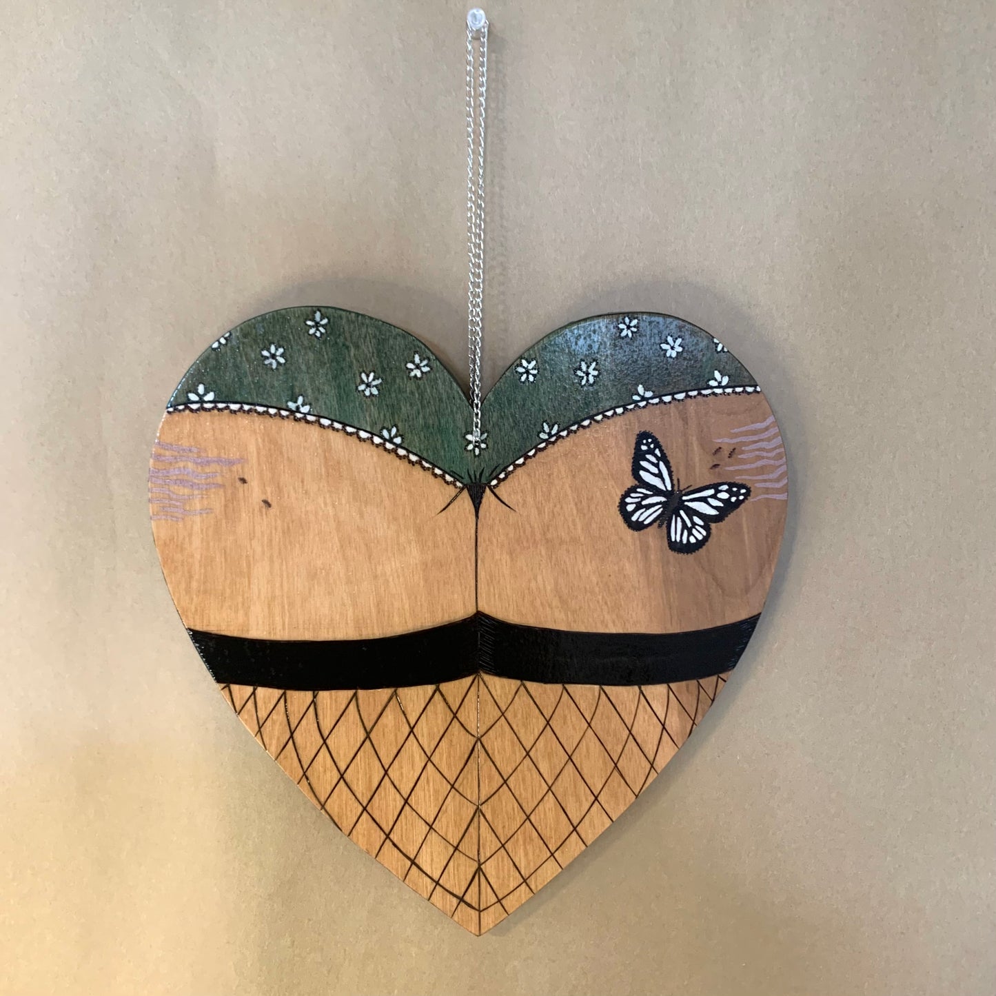 CUSTOM heart cheeks wood burning (new!)