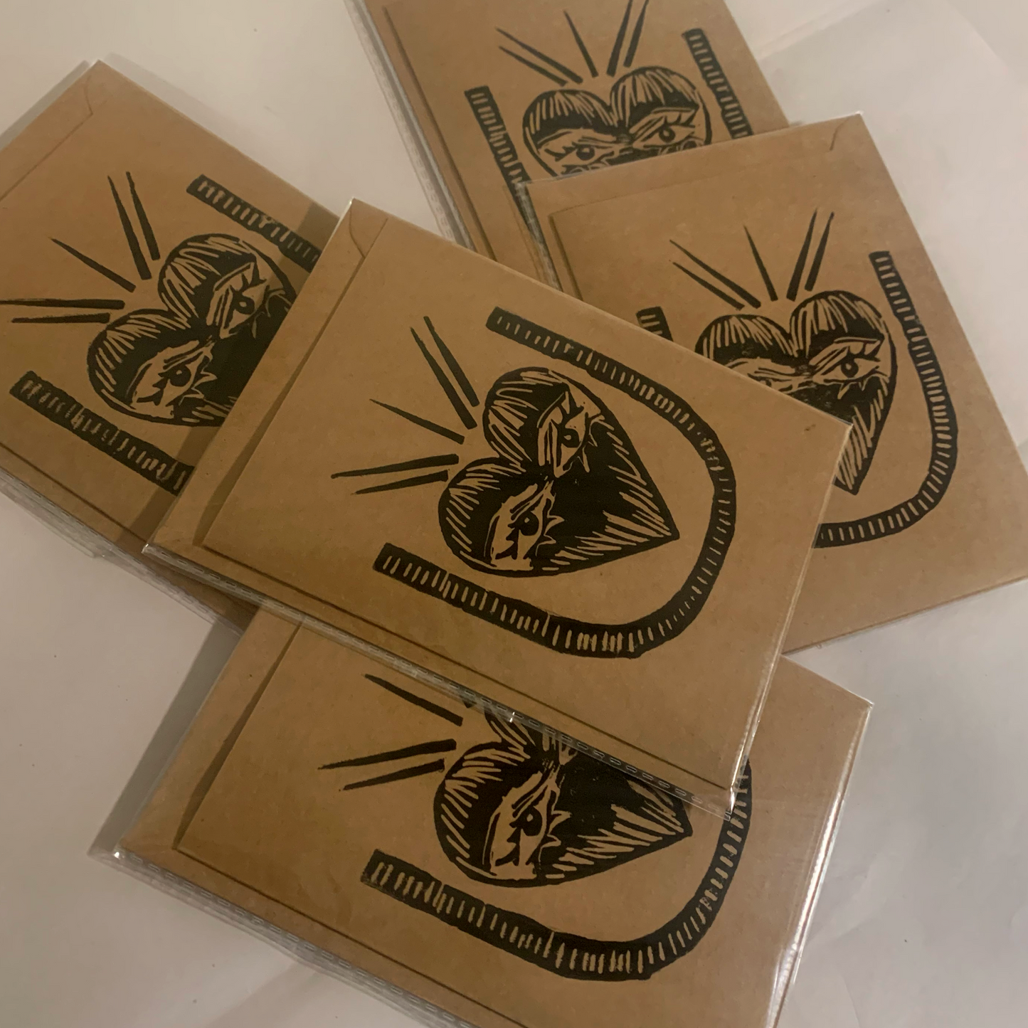 'eye ♡ u' hand printed card