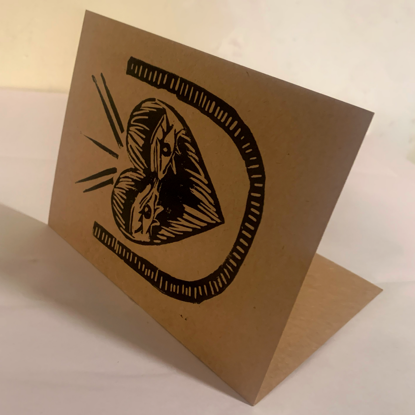 'eye ♡ u' hand printed card