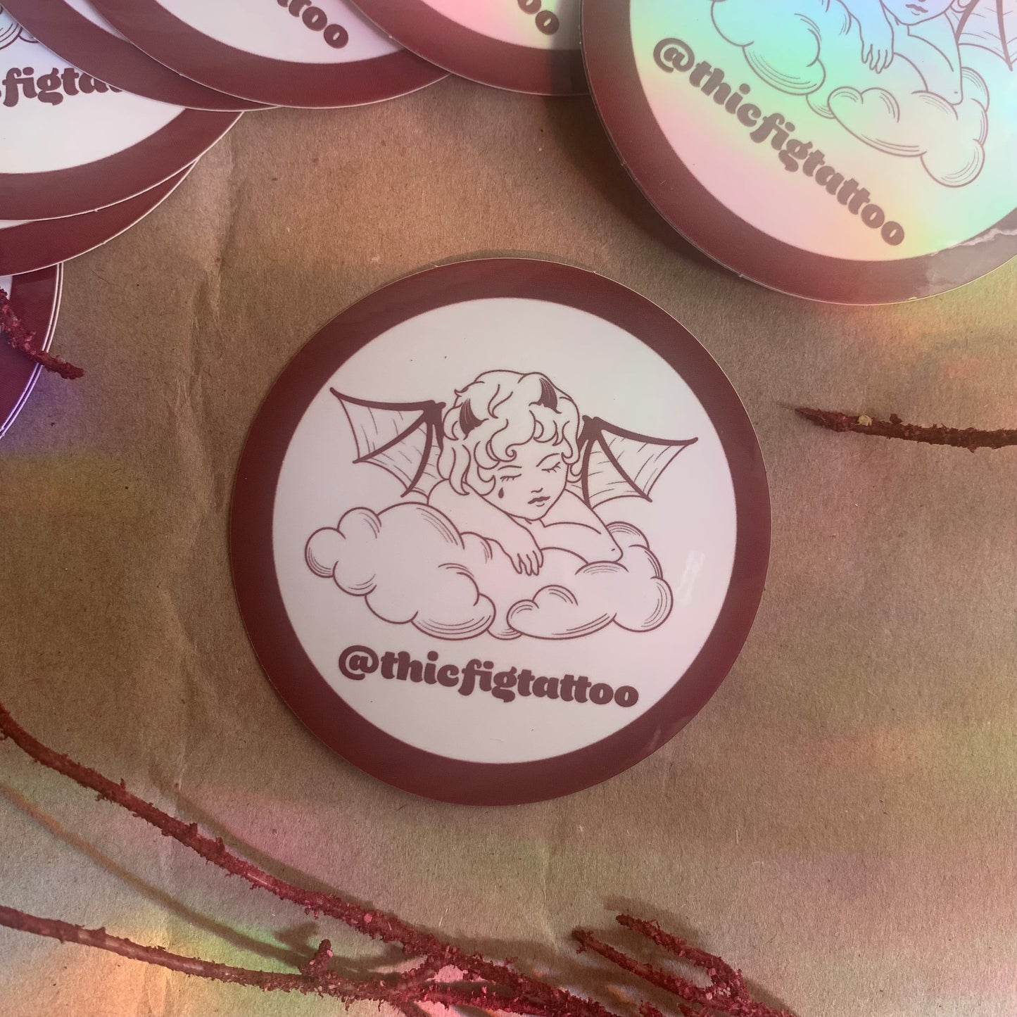 cherub circle sticker