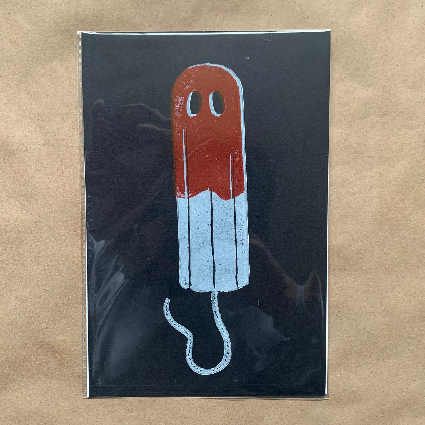 "spooky ghost tampon" Lino Hand Print
