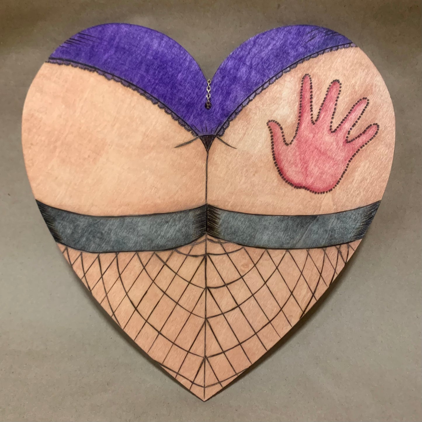 CUSTOM heart cheeks wood burning (new!)