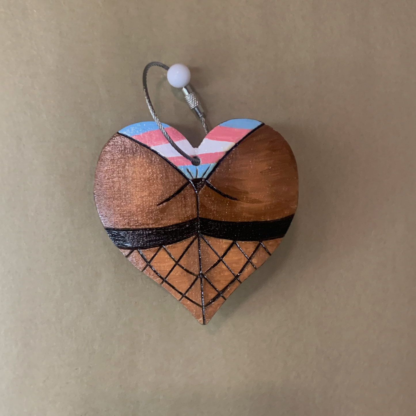 transgender heart keychain