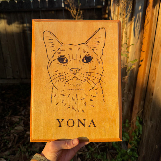 Wood Burned Pet Portrait
