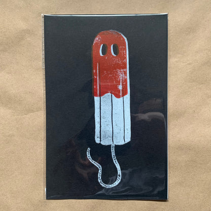 "spooky ghost tampon" Lino Hand Print