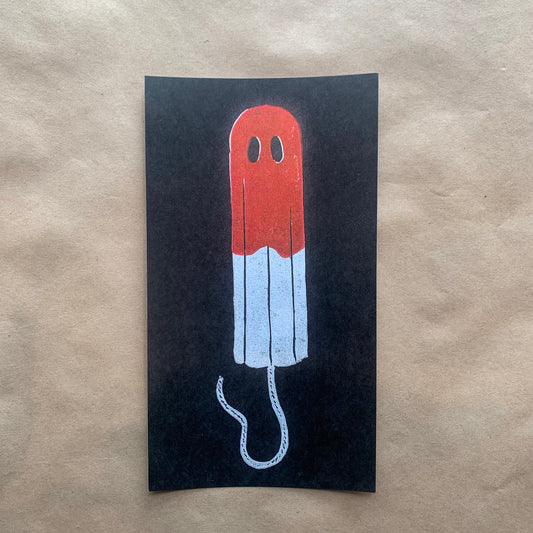 "spooky ghost tampon" Digitally Printed Lino Print