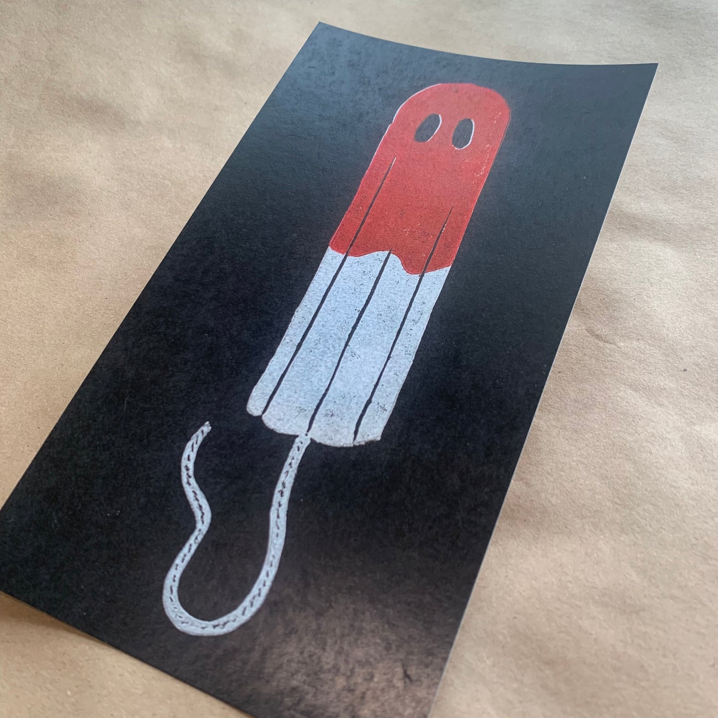 "spooky ghost tampon" Digitally Printed Lino Print